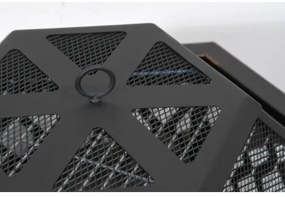 Prenosné ohnisko na drevo s roštom čierna/patina