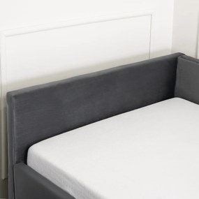 JAKS Posteľ s úložným priestorom 90 x 200 Jonaš velúr sivá