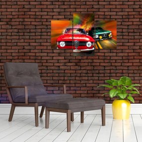 Obraz - Retro závodné autá (90x60 cm)