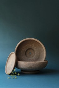 Malý kvetináč Ada s podstavcom 30 cm sivý