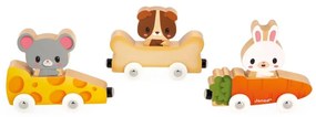 Drevený magnetický vláčik a domáce zvieratká