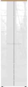 Biela prírodná šatníková skriňa v dekore duba 60x198 cm Aledo - Germania