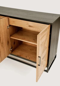 Komoda Indus 160 cm z masívu dub prírodná/grafit