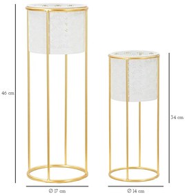 Kovové stojany na kvety 2 ks ø 17 cm (výška 46 cm) Whity – Mauro Ferretti