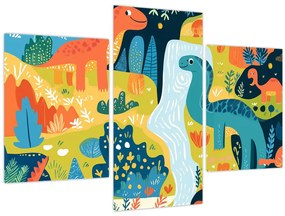 Obraz - Veselí dinosaury (90x60 cm)