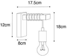 Priemyselná nástenná lampa oceľ s hnedou - Gallow