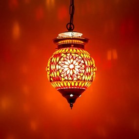 Stropné orient svietidlo závesné Globe mozaika vzor RUBY Ø15