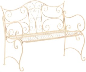 Rustikálna kovová lavička Tar - Krémová antik