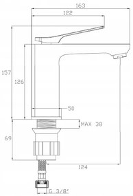 Invena Paros, umývadlová batéria, čierna matná, BU-09-004-A