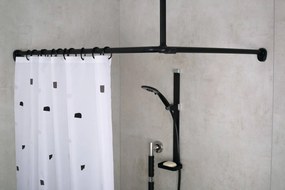 Ridder, Rohová univerzálna sprchová tyč, čierna, 59511