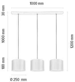 Spot-Light 1037400811551 - Závesný luster BENITA 3xE27/40W/230V, povrch dub
