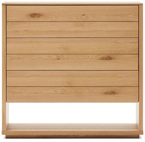 Vysoká komoda v dekore duba v prírodnej farbe 100x97 cm Alguema – Kave Home