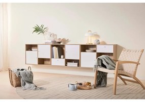 Biela nízka komoda v dekore duba 267x61 cm Mistral - Hammel Furniture