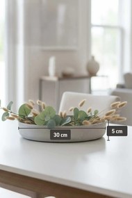 Dekoračná miska ORYVEN, sklolaminát, priemer 30 cm, beton design