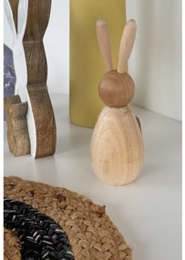 Drevený zajko BUNNY DAISY 17,5 cm prírodný