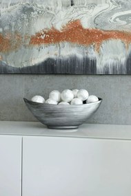 Strieborná miska MONDANA, sklolaminát, šírka 39 cm, strieborno-čierna