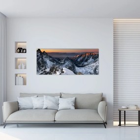 Obraz - Východ slnka v horách (120x50 cm)
