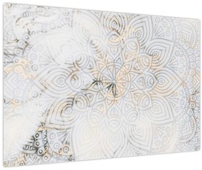 Obraz bielej mandaly (90x60 cm)