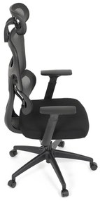 Kancelárska ergonomická stolička GRANT - sieť, látka, čierna