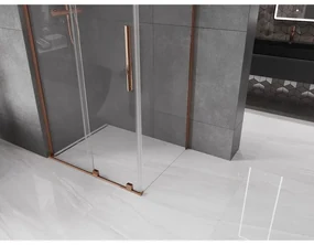 Mexen Velar L, sprchový kút s posuvnými dverami 120 x 80 cm, 8mm číre sklo, ružové zlato, 871-120-080-03-60