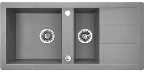 Laveo Barbados, 1,5-komorový granitový drez 1000x480x185 mm, šedá, LAV-SBB_531T