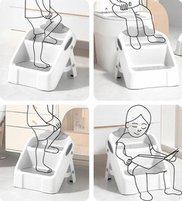 Skladacie detské schodíky 2-stupňové sivá