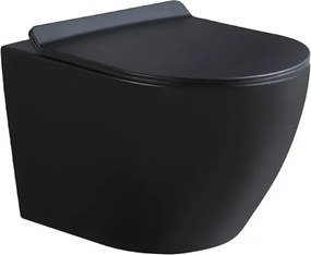 BPS-koupelny Závesná WC misa so SoftClose sedadlom HYD-4755, čierna matná