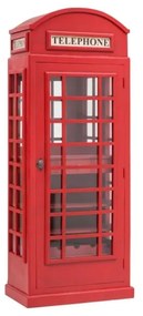 furniture-nabytek.cz - Masívna barová skriňa Telefonná búdka, lakovaná, červená – 78×44×200 cm