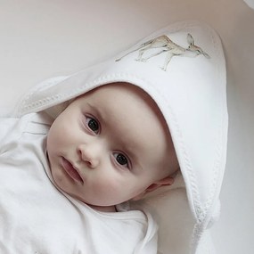 Novorodenecká osuška s kapucňou biela 80x80cm