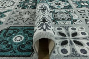 Protišmykový behúň Patchwork - tyrkys