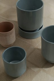 Podstavec pod kvetináč Hoff glazúrovaný 18 cm svetlomodro-sivý