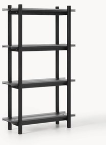 Veľký regál z dubového dreva so sklenenými policami Alex