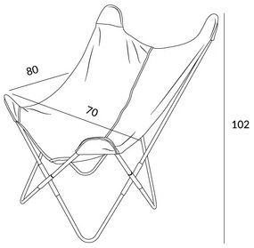 Kreslo BUTTERFLY s kovovým rámom ekokoža čierne ALL 807089
