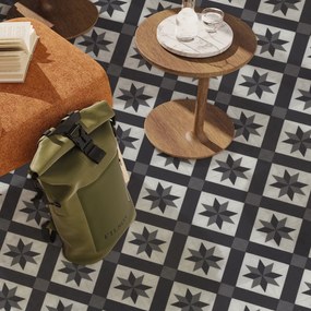 Gerflor, PVC podlaha - lino AladinTex Ultra 2226 Cordoba black/white, na mieru, šíře 4m, čiernobiela, filc, chodba / predsieň