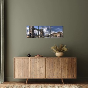 Obraz - Tower Bridge v Londýne (s hodinami) (90x30 cm)