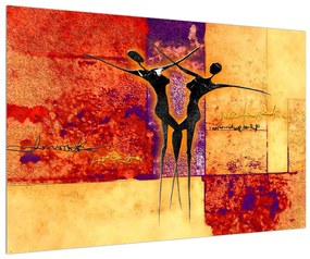 Abstraktný obraz dvoch tanečníkov (90x60 cm)
