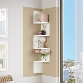 Biela nástenná knižnica 22x117 cm Laura – Kalune Design
