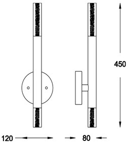 Zuma Line W0461-02E-P7P7 - LED Nástenná lampa ONE 2xLED/5W/230V čierna