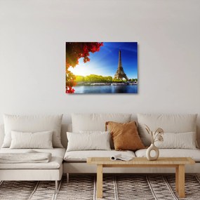 Sklenený obraz - jeseň v Paríži (70x50 cm)