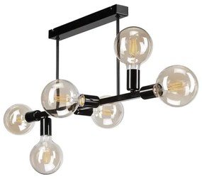 Luster na tyči ASTRID 6xE27/60W/230V čierna