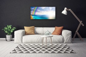 Obraz Canvas Dúha u more krajina 125x50 cm