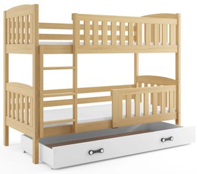 Interbeds Poschodová posteľ Kubus prírodná so šuplíkom 190cm x 90cm - biela