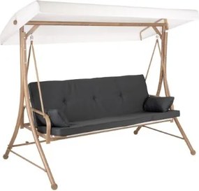 JU Záhradná hojdačka pre 3 osoby, rozmery 230 x 136 x 188 cm, sklopné operadlo