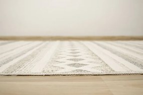 Koberec Cotton C102 Etno / kosoštvorce, krémový / sivý / béžový