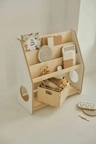 Drevená polica na knihy a hračky bez boxu