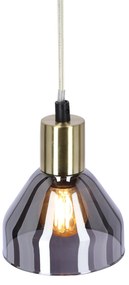 Candellux Čierno-zlatý závesný luster Gregory pre žiarovku E14 31-78391