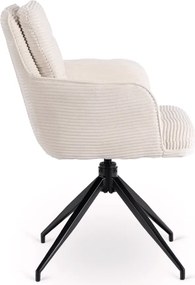 Sada stola HAMPTON 160-240 cm orech/čierna a 4 kresiel AKITA krémovej farby