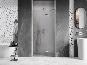 Mexen, Mexen Lunar L sklápacie pravé sprchové dvere 110 cm, transparentné, chróm - 834L-110-000-01-00-P