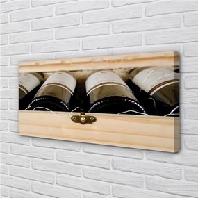 Obraz canvas Fľaše vína v krabici 125x50 cm