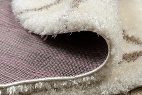 Koberec FLUFFY kruh shaggy kratka, trellis - krém / béžový